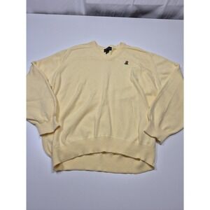 Burning Tree Club Golf IZOD Club Sweater Mens XL Yellow Cotton V Neck USA